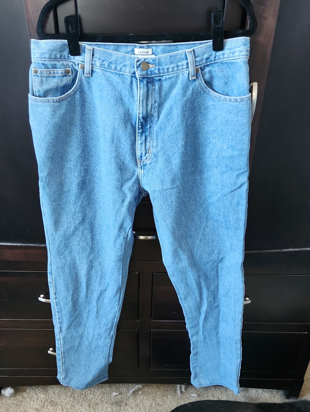 L.L. Bean Vintage Women's Straight-Leg Original Fit Jeans in Light Blue Denim